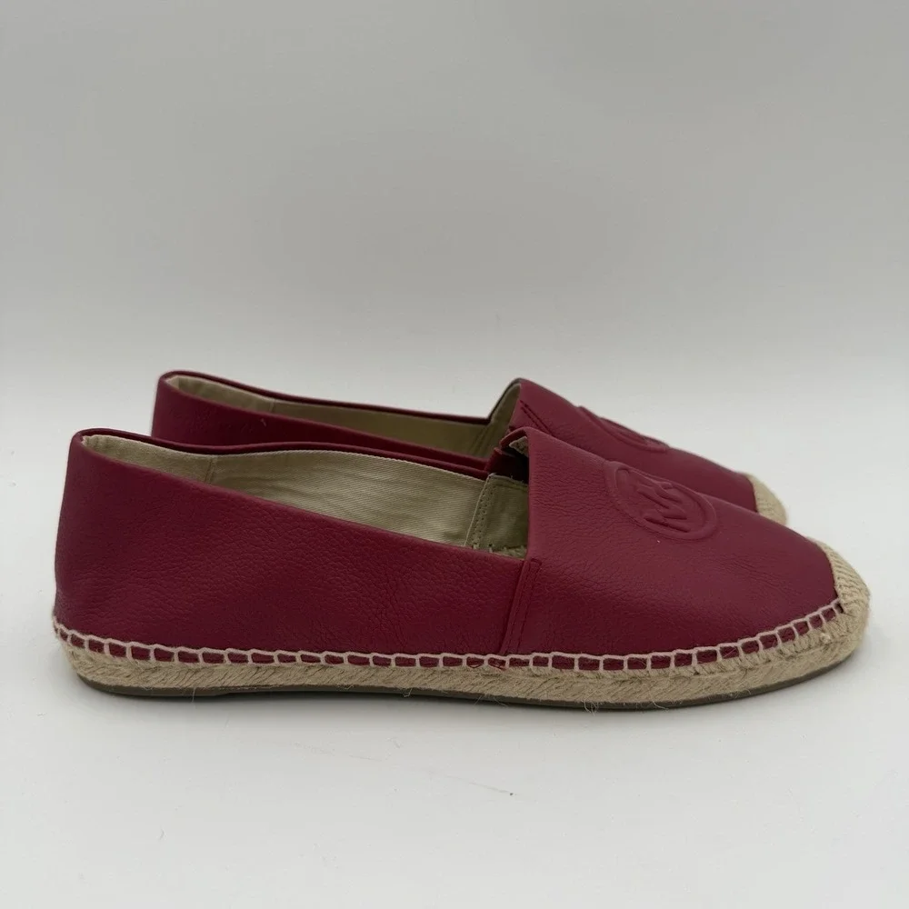 Michael Kors Dylyn‎ Espadrilles Women's Size 8 M Berry Slip On Flat Pink Leather